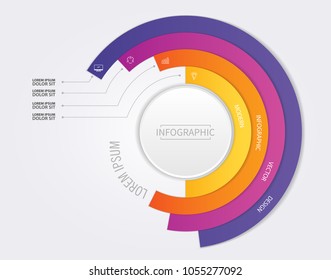 Modern circle infographics vector design. Vector timeline infographic template.