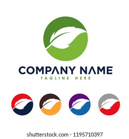 modern circle leave colorful logo concept abstract