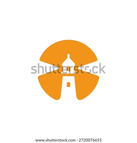 Modern Circle Light House Logo 