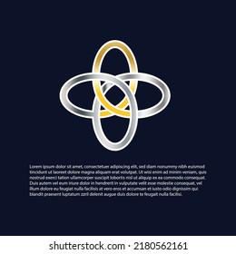 logotipo de círculo moderno, ambientado en oro y plata. para los negocios. símbolo de logotipo