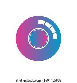 modern circle neon color lens camera logo symbol icon