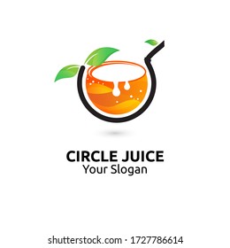 modern circle orange juicy drink logo vector, icon, element, and template for company