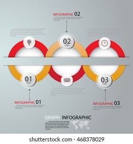 Modern circle origami style options banner. Vector illustration.