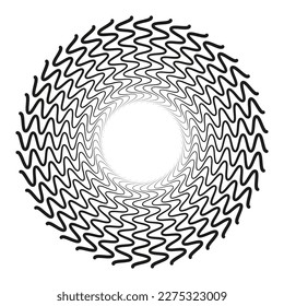 Modern circle petals line. Abstract geometric round shape. Vector illustration.