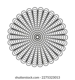 Modern circle petals line. Abstract geometric round shape. Vector illustration.