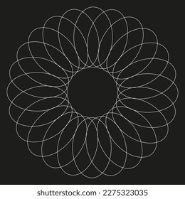 Modern circle petals line. Abstract geometric round shape. Vector illustration.