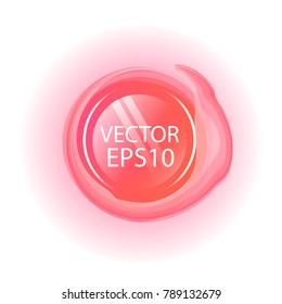 Modern circle pink label on white background. Vector illustration.