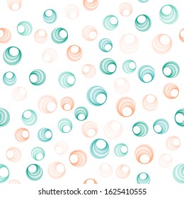 Modern circle rings textile print. Round shape geometric elements vector seamless pattern. Circle rings textile design for clothes or interior design.
