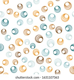Modern circle rings textile print. Round shape geometric elements vector seamless pattern. Circle rings textile design for clothes or interior design.