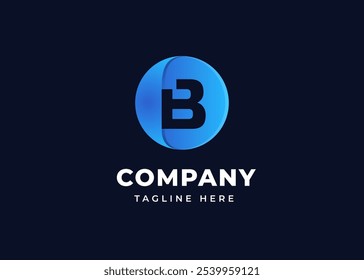 Modern Circle Shape on Letter B Logo Design Concept. Initial Letter B with Circle Shape Logo Design. Circle Shape Symbol for Corporate Business Identity. Alphabet Vector Logo Illustration