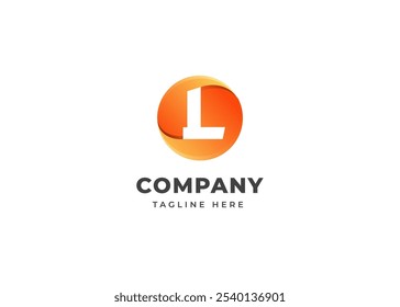 Forma de círculo moderno en el concepto de diseño del logotipo de la letra L. Letra inicial L con diseño de logotipo de forma de círculo. Símbolo de forma de círculo para la identidad empresarial Corporativa. Ilustración del logotipo del Vector del alfabeto