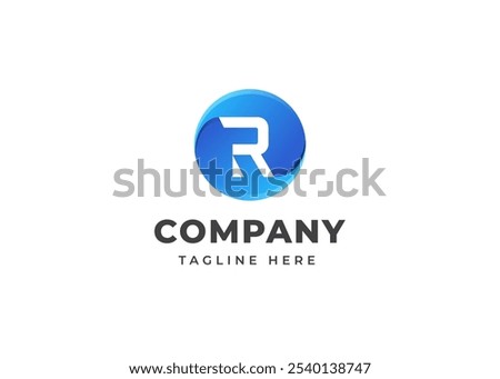 Modern Circle Shape on Letter R Logo Design Concept. Initial Letter R with Circle Shape Logo Design. Circle Shape Symbol for Corporate Business Identity. Alphabet Vector Logo Illustration