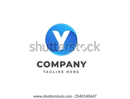 Modern Circle Shape on Letter Y Logo Design Concept. Initial Letter Y with Circle Shape Logo Design. Circle Shape Symbol for Corporate Business Identity. Alphabet Vector Logo Illustration