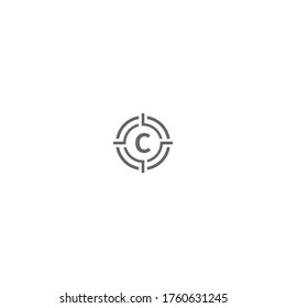 Modern Circle Shot minimalistisch C Logo Buchstaben kreatives Design Konzept