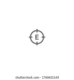Modern circle shot minimalist  E logo letter creative design concept
