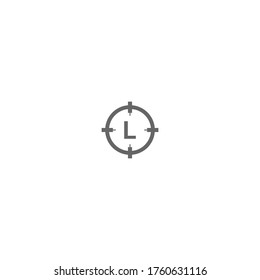 Modern circle shot minimalist L  logo letter creative design concept