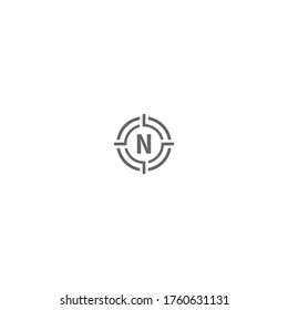 Modern circle shot minimalist  N logo letter creative design concept