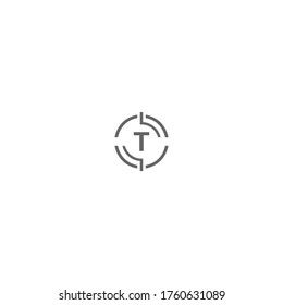 Modern circle shot minimalist  T logo letter creative design concept