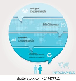 Modern Circle Speech Bubble Infographics Design Template