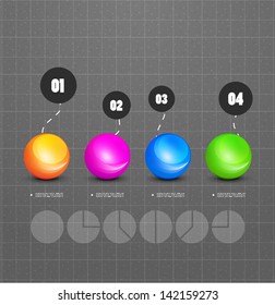 Modern circle steps infographics banner vector