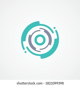 Modern circle tech symbol design template. Flat design letter O for your best business symbol. Vector illustration EPS.8 EPS.10