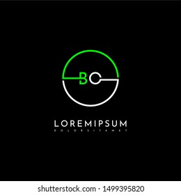 modern circle technology BO logo letter simple line symbol design concept