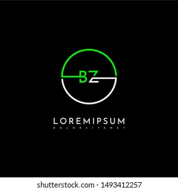 modern circle technology BZ logo letter simple line symbol design concept