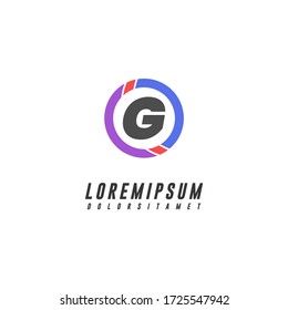modern circle technology G logo letter design concept 