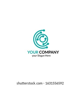 Modern Circle Technology logo simple tech design. Vector creative abstract circle round flow shape modern icon for construction technology.