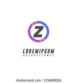 tecnología de círculo moderno diseño de letras con logotipo Z 