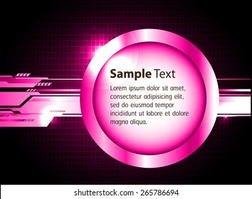 modern circle text box template for website computer graphic and internet, pink  background. Brochure