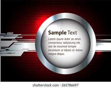 modern circle text box template for website computer graphic and internet, red silver  background. Brochure