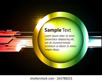 modern circle text box template for website computer graphic and internet, red green  yellow background. Brochure