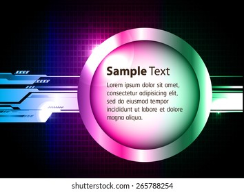modern circle text box template for website computer graphic and internet, blue pink green background. Brochure