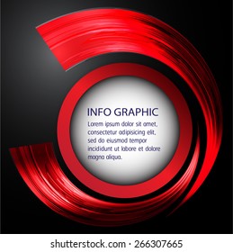 modern circle text box template for website computer graphic and internet, red black background. Brochure. banner. card.