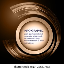 modern circle text box template for website computer graphic and internet, brown background. Brochure. banner. card.