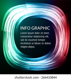 modern circle text box template for website computer graphic and internet, green blue red background. Brochure. text box. banner. card.
