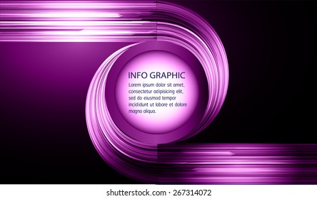 modern circle text box template for website computer graphic and internet, dark purple background. Brochure. text box. banner. card.