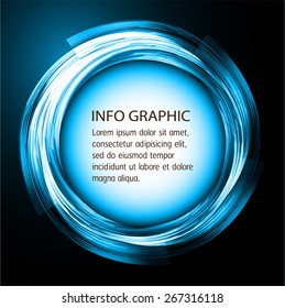 modern circle text box template for website computer graphic and internet, dark blue background. Brochure. text box. banner. card.