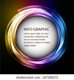 modern circle text box template for website computer graphic and internet, dark yellow purple blue background. Brochure. text box. banner. card.