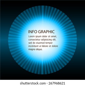 modern circle text box template for website computer graphic and internet, blue black background. Brochure. text box. banner. card.