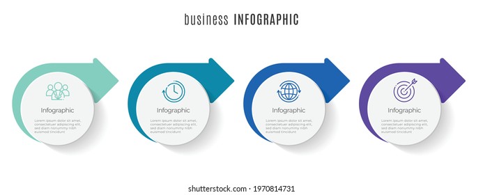 Modern circle timeline infographic template 4 steps