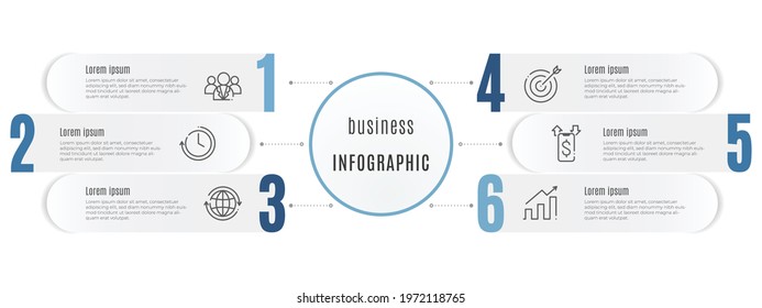 Modern circle timeline infographic  template 6 step.