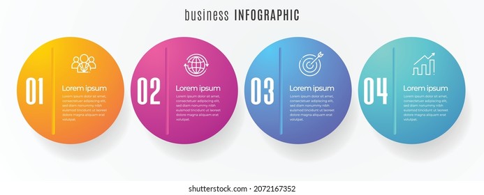 Plantilla de infografía de la línea de tiempo del círculo moderno