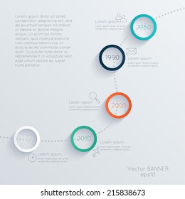 Modern circle timeline  Vector illustration. can be used for workflow layout, diagram, number options, web design, infographics, business brochure.