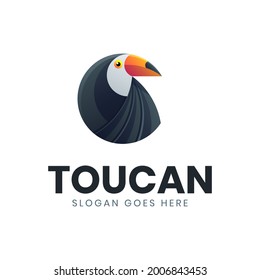 modern circle toucan bird logo template