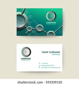 Modern circle Vector illustration abstract elegant business card template.
