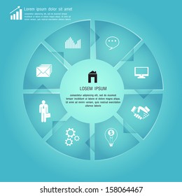 Modern circle Vector illustration. can be used for workflow layout, diagram, number options, web design, infographics, business plan.