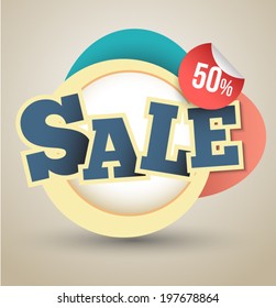 Modern circle Vector illustration with sale text.  can use for promotion advertising.