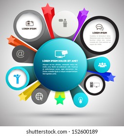 Modern circle Vector illustration with star. can be used for workflow layout, diagram, number options, web design, infographics, business brochure, banner 3d style, can use for promotion advertising.